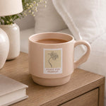 Enjoy The Present Polaroid Printed 350 ml Ceramic Coffee Mug- Pink