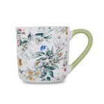 Tropical Design 400 ml Ceramic Coffee Mug- White
