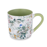 Tropical Design 400 ml Ceramic Coffee Mug- White