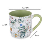 Tropical Design 400 ml Ceramic Coffee Mug- White