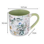 Tropical Design 400 ml Ceramic Coffee Mug- White