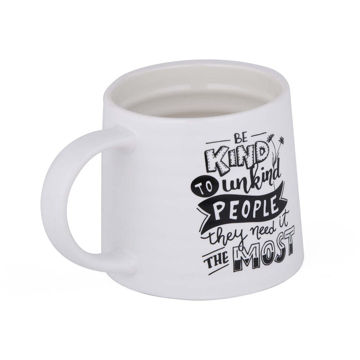 Be Kind Printed 420 ml Ceramic Coffee Mug- White