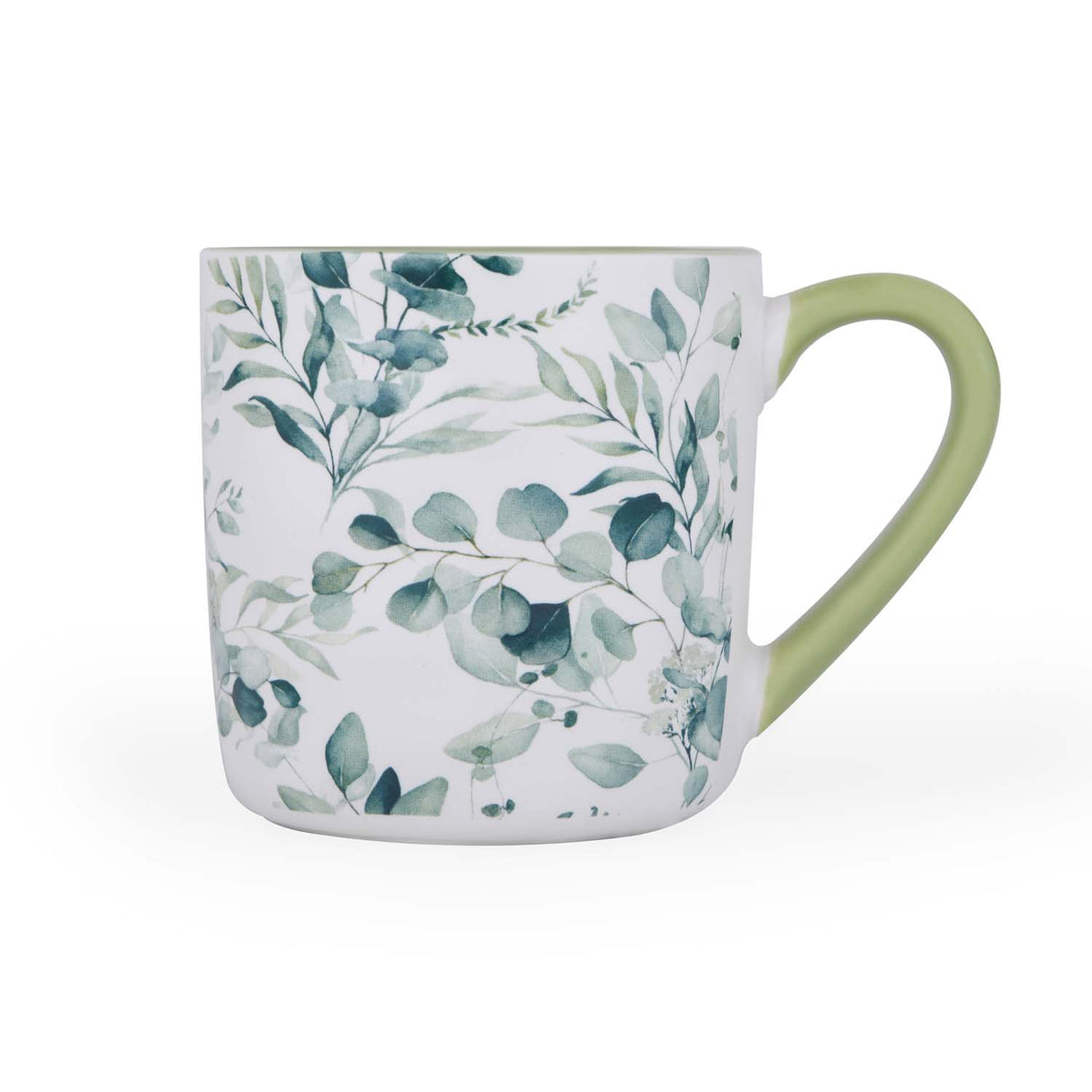 Tropical Design 400 ml Ceramic Coffee Mug- White