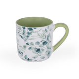 Tropical Design 400 ml Ceramic Coffee Mug- White