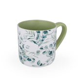 Tropical Design 400 ml Ceramic Coffee Mug- White