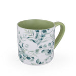 Tropical Design 400 ml Ceramic Coffee Mug- White