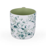 Tropical Design 400 ml Ceramic Coffee Mug- White