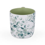 Tropical Design 400 ml Ceramic Coffee Mug- White