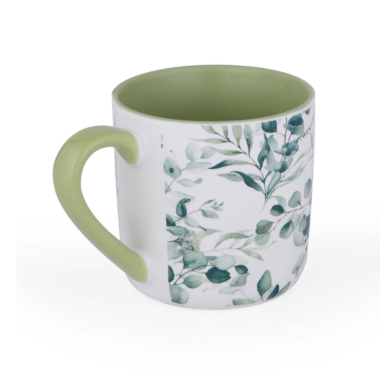 Tropical Design 400 ml Ceramic Coffee Mug- White