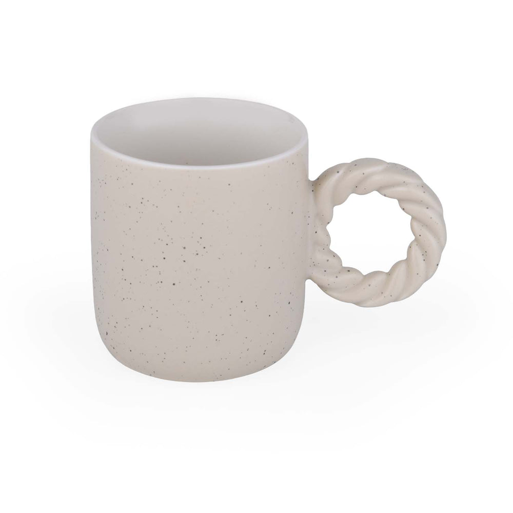 Speckled 350 ml Ceramic Coffee Mug with Rope Handle- Mint