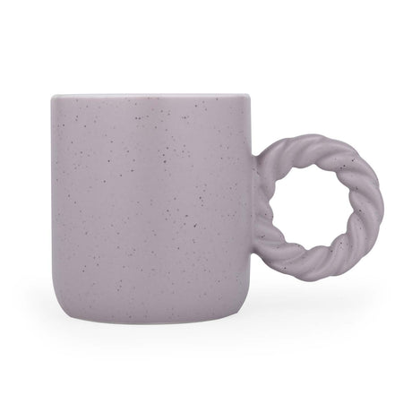 Speckled 350 ml Ceramic Coffee Mug with Rope Handle- Grey