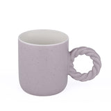Speckled 350 ml Ceramic Coffee Mug with Rope Handle- Grey