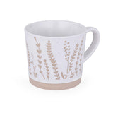 Leaf Design 400 ml Ceramic Coffee Mug- Beige