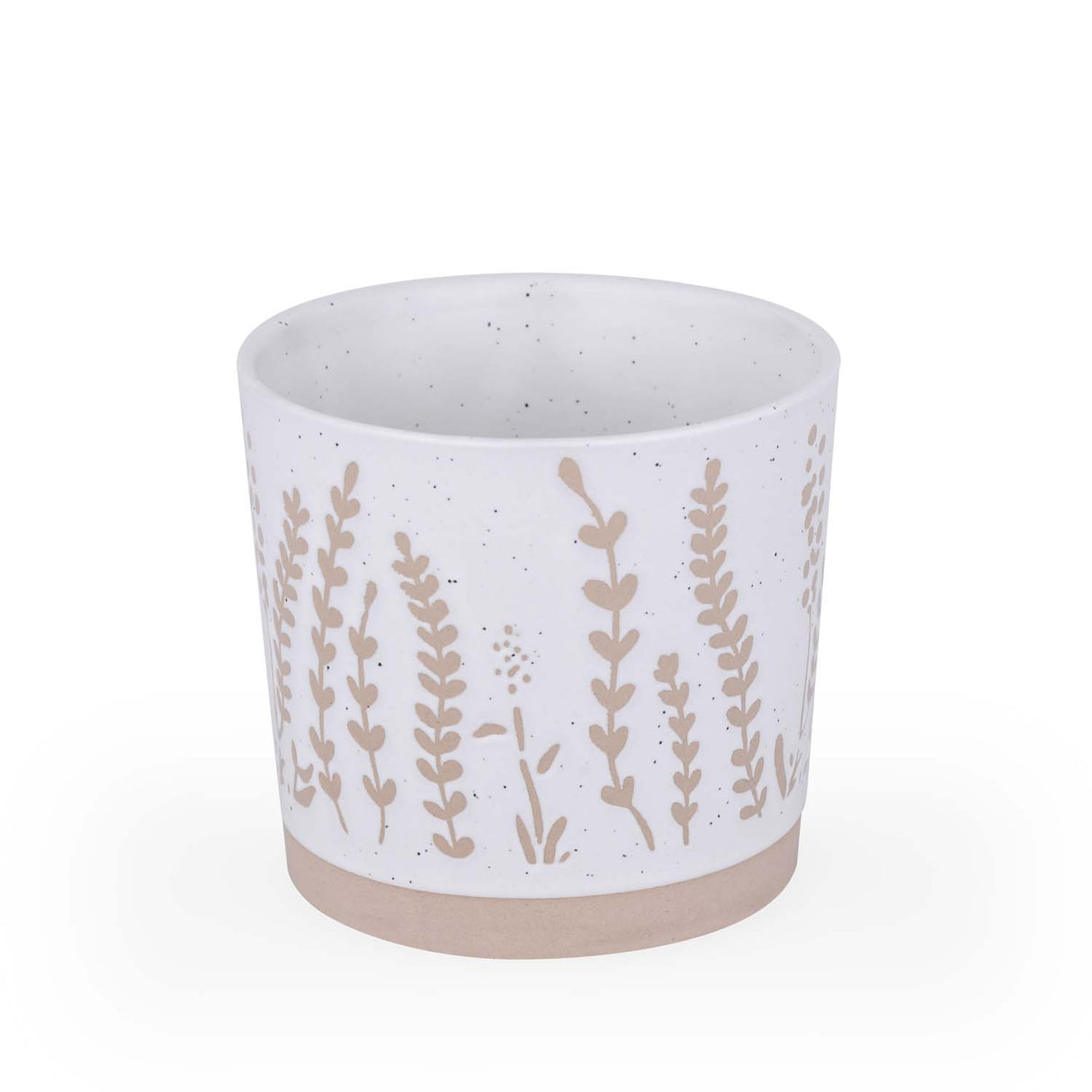 Leaf Design 400 ml Ceramic Coffee Mug- Beige