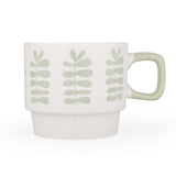 Botanical Design 380 ml Ceramic Coffee Mug- White