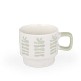Botanical Design 380 ml Ceramic Coffee Mug- White