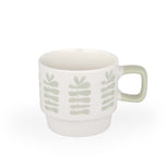 Botanical Design 380 ml Ceramic Coffee Mug- White