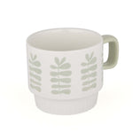 Botanical Design 380 ml Ceramic Coffee Mug- White
