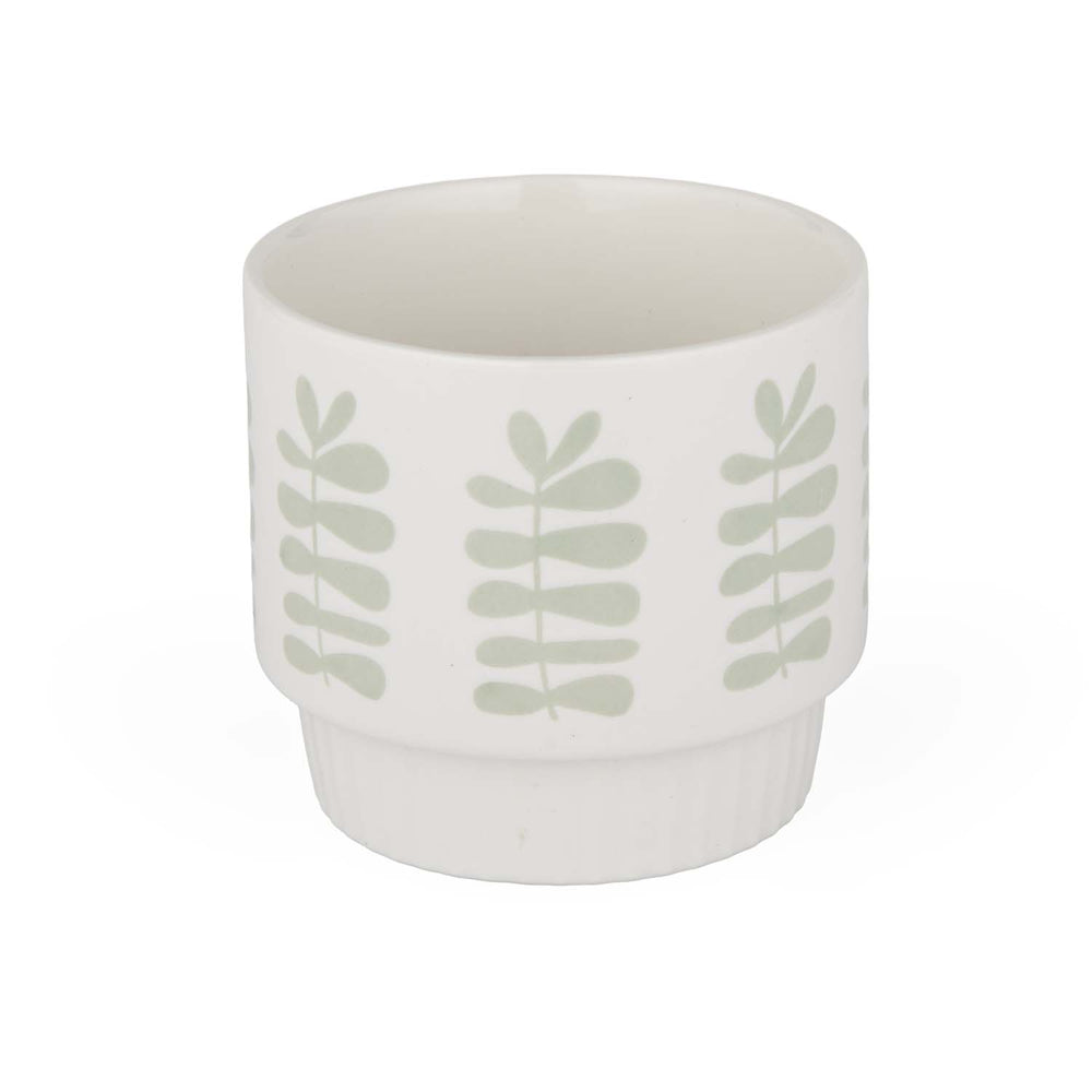 Botanical Design 380 ml Ceramic Coffee Mug- White