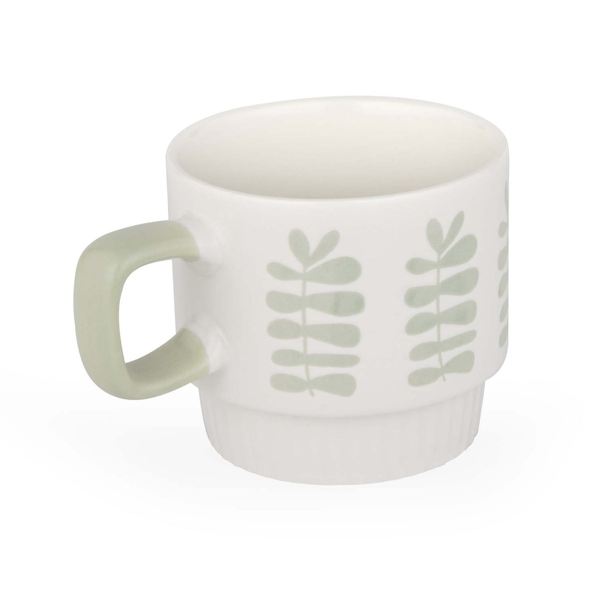 Botanical Design 380 ml Ceramic Coffee Mug- White