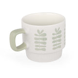 Botanical Design 380 ml Ceramic Coffee Mug- White