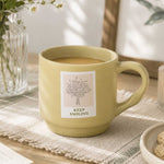 Keep Smiling Polaroid Printed 350 ml Ceramic Coffee Mug- Mustard
