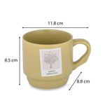 Keep Smiling Polaroid Printed 350 ml Ceramic Coffee Mug- Mustard