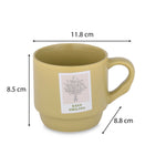 Keep Smiling Polaroid Printed 350 ml Ceramic Coffee Mug- Mustard