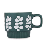 Botanical Design 380 ml Ceramic Coffee Mug- Green