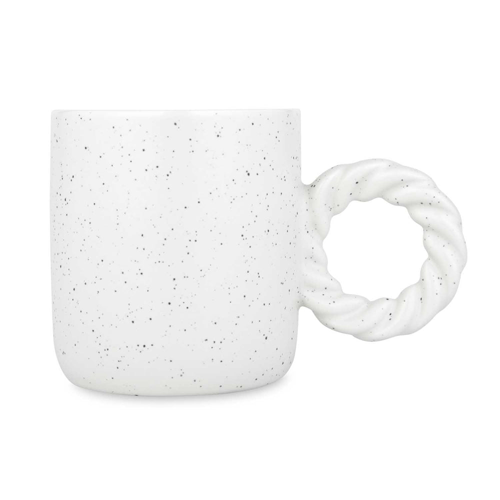 Speckled 350 ml Ceramic Coffee Mug with Rope Handle- Beige