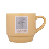 Good Mood Every Day Polaroid Printed 350 ml Ceramic Coffee Mug- Yellow