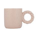 Speckled 350 ml Ceramic Coffee Mug with Rope Handle- Peach