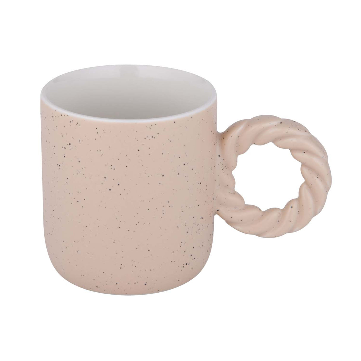 Speckled 350 ml Ceramic Coffee Mug with Rope Handle- Peach
