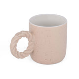 Speckled 350 ml Ceramic Coffee Mug with Rope Handle- Peach