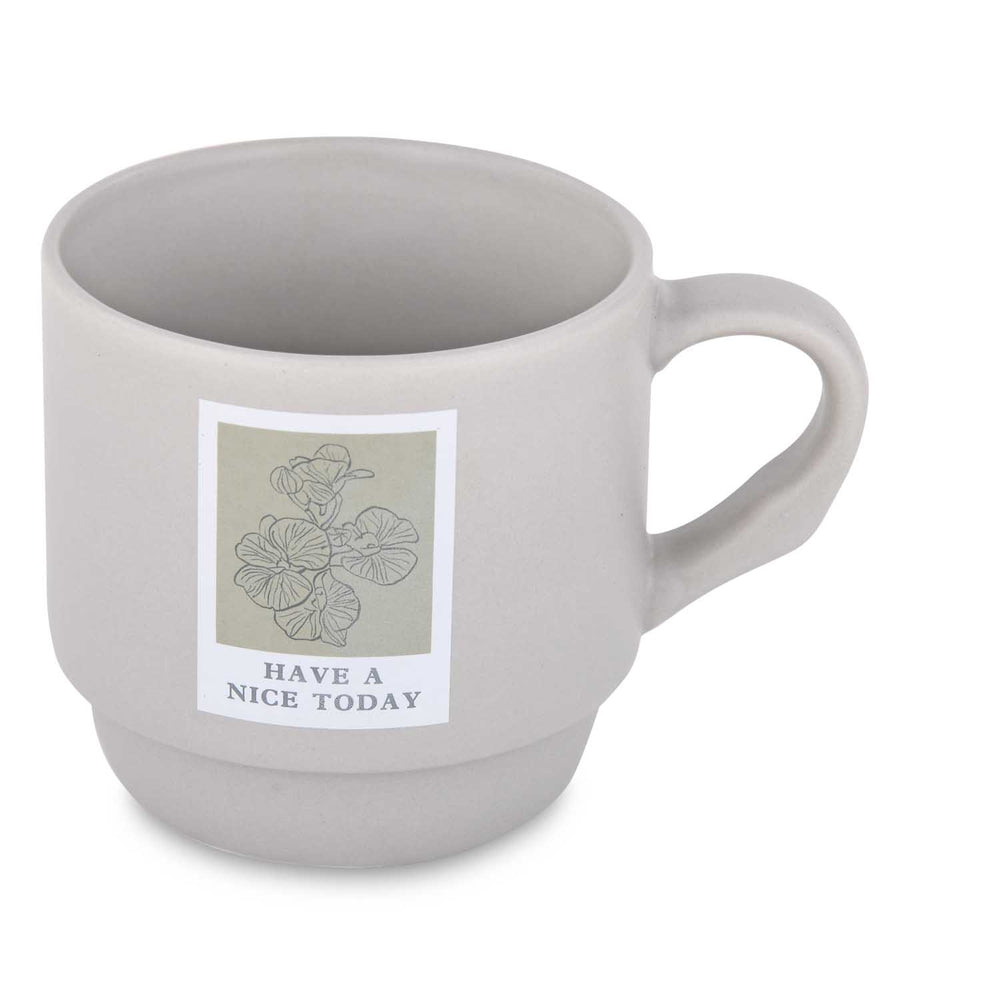 Have A Nice Today Polaroid Printed 350 ml Ceramic Coffee Mug- Beige