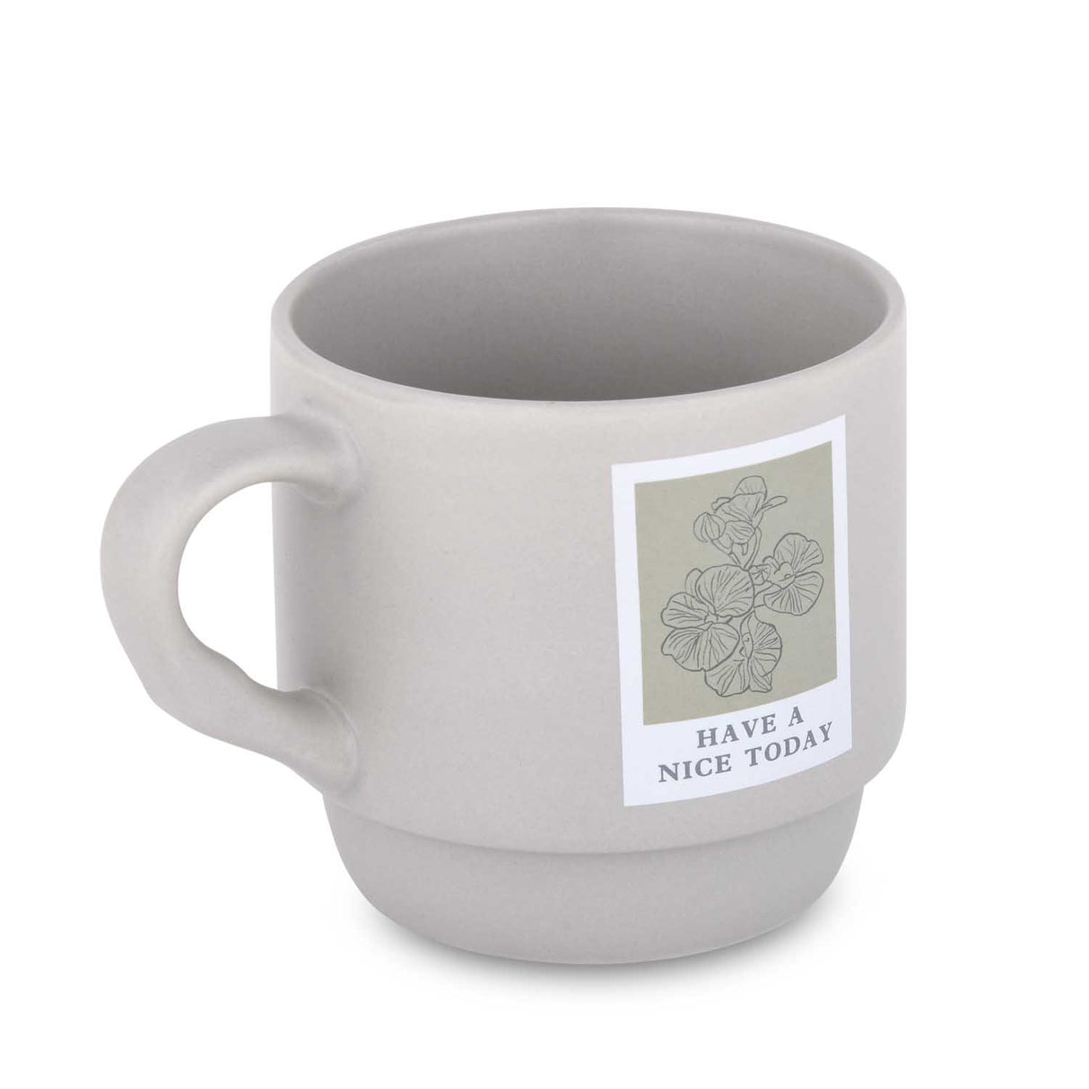 Have A Nice Today Polaroid Printed 350 ml Ceramic Coffee Mug- Beige