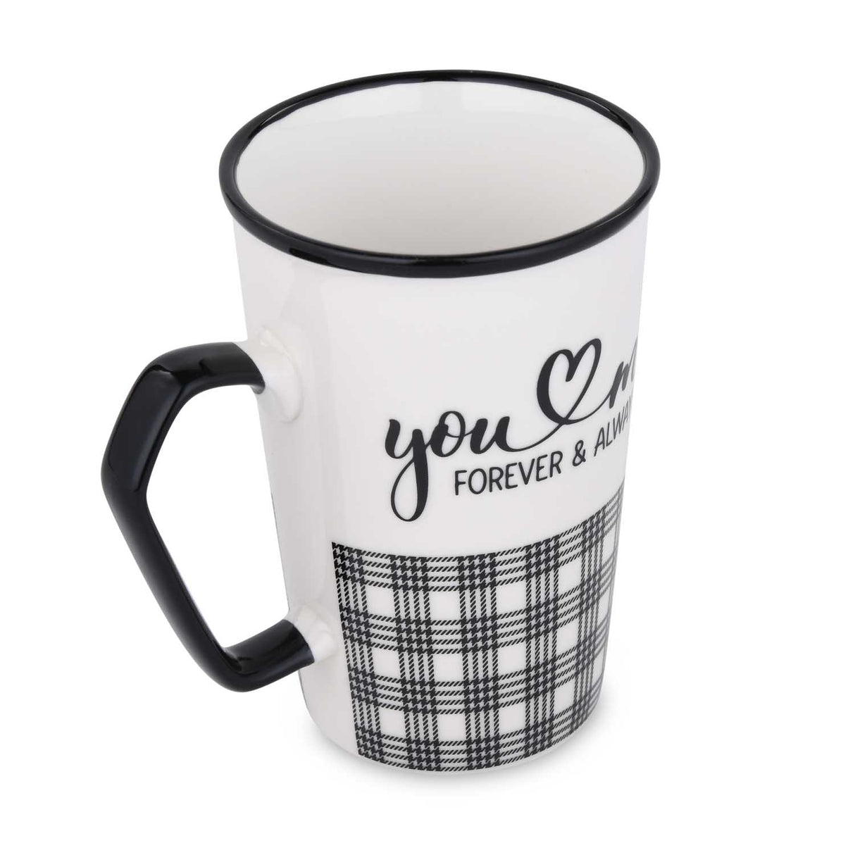 You & Me Printed 450 ml Ceramic Coffee Mug- Black & White