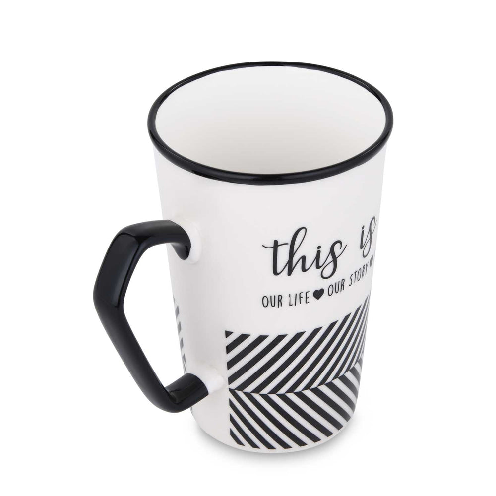 This Is Us Printed 450 ml Ceramic Coffee Mug- Black & White