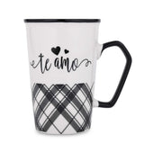 Te Amo Printed 450 ml Ceramic Coffee Mug- Black & White