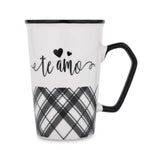 Te Amo Printed 450 ml Ceramic Coffee Mug- Black & White