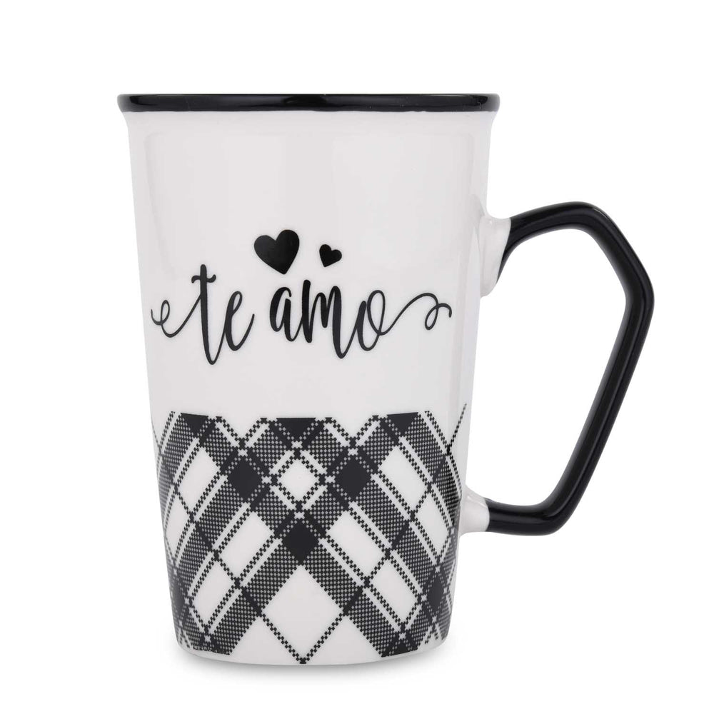Te Amo Printed 450 ml Ceramic Coffee Mug- Black & White