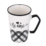 Te Amo Printed 450 ml Ceramic Coffee Mug- Black & White