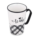 Te Amo Printed 450 ml Ceramic Coffee Mug- Black & White