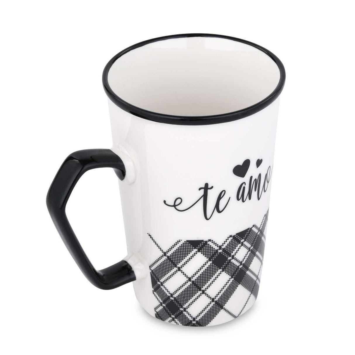 Te Amo Printed 450 ml Ceramic Coffee Mug- Black & White