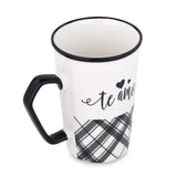 Te Amo Printed 450 ml Ceramic Coffee Mug- Black & White
