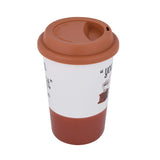 You Can Do It Printed 420 ml Ceramic Coffee Mug with Lid- Brown