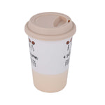 A Yawn Is Silent Scream Printed 420 ml Ceramic Coffee Mug with Lid- Pink