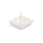 Abstract Ceramic Bowls and Spoons Set of 8- White