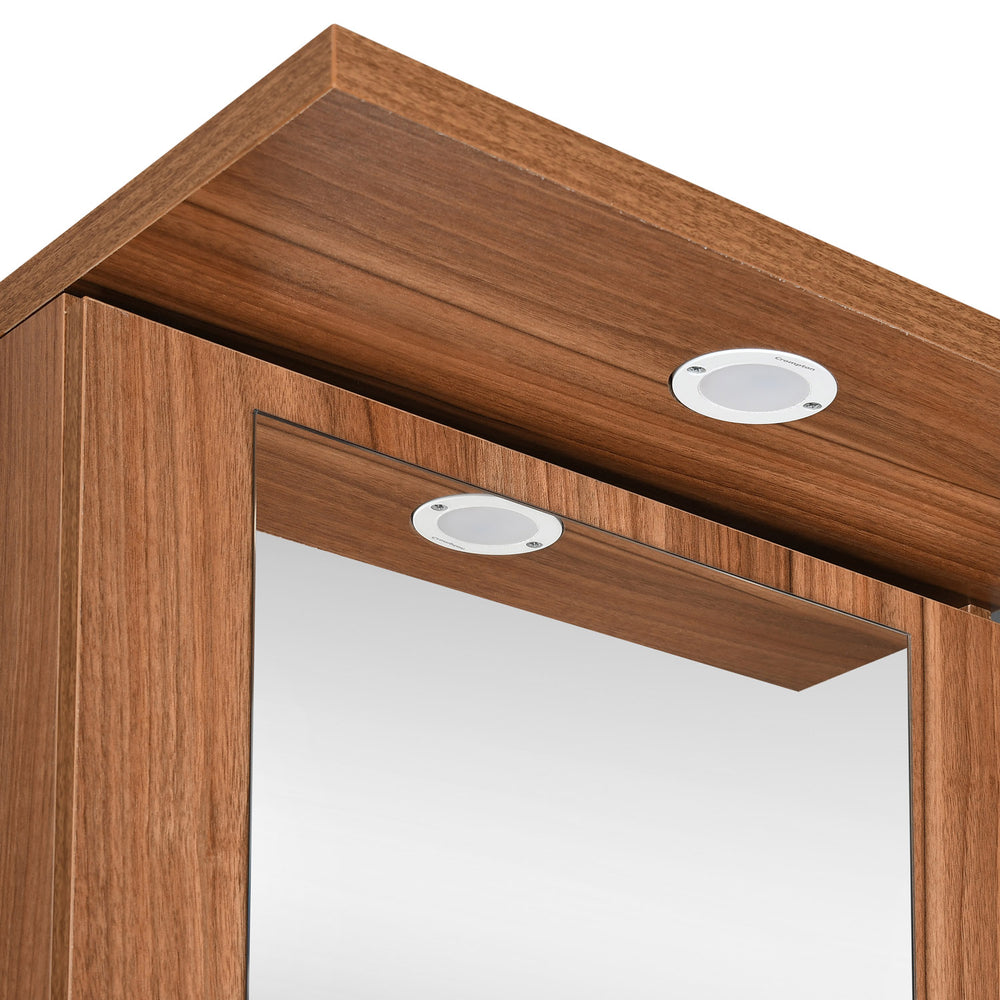 Magnus Dresser with Mirror and LED Light(Lyon Walnut)
