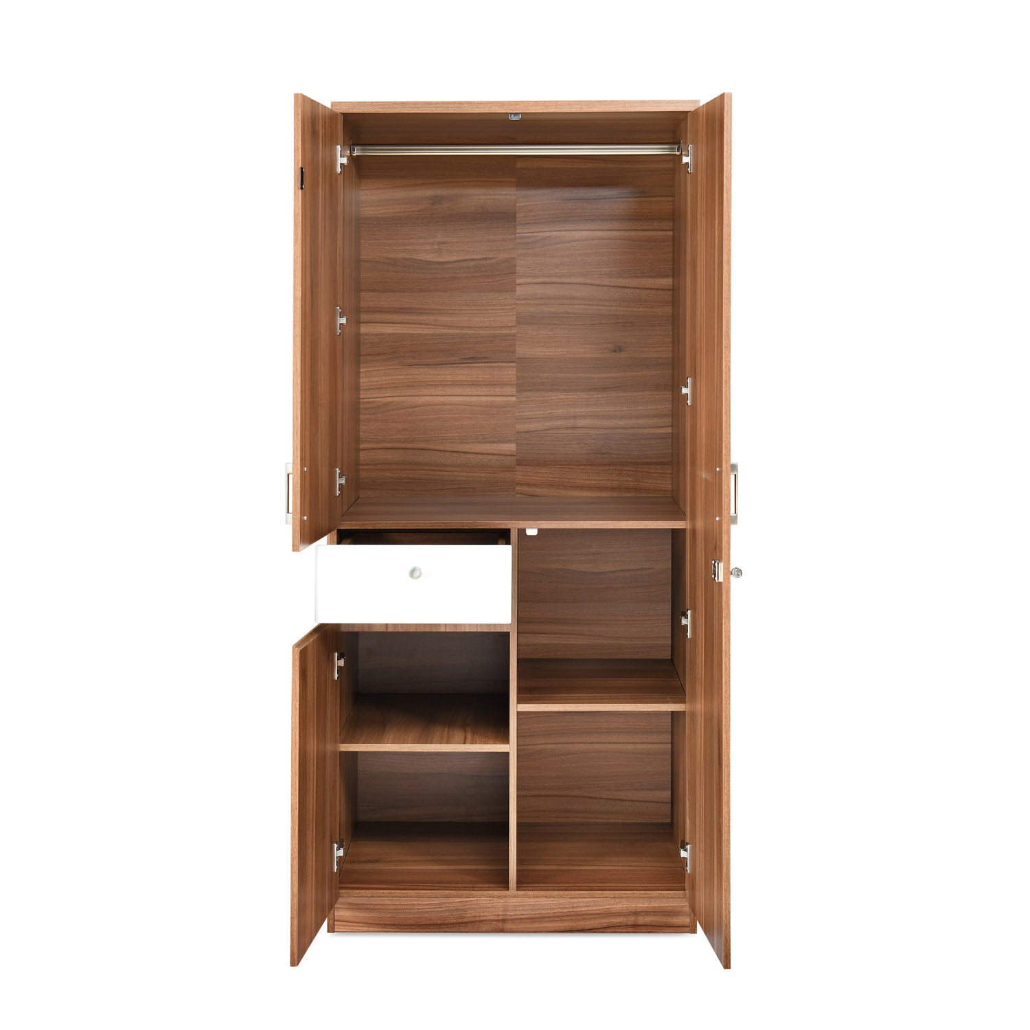 Magnus 2 Door Engineered Wood Wardrobe (Lyon Walnut)